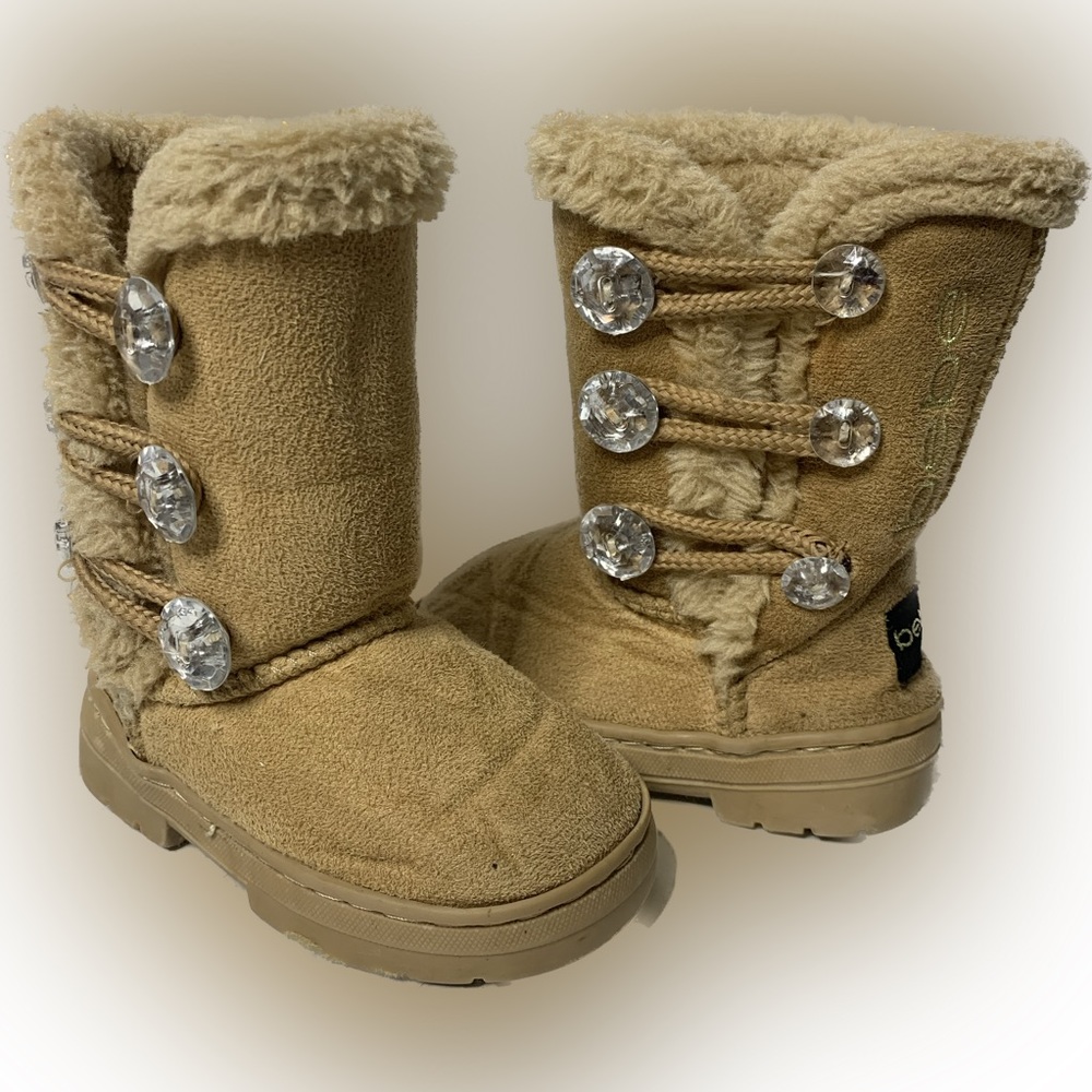Bebe Toddler Brown Tan Winter Snow Boots Size 6